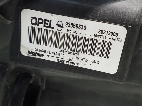 Reflector Opel Vivaro 2008 93859830 image 6