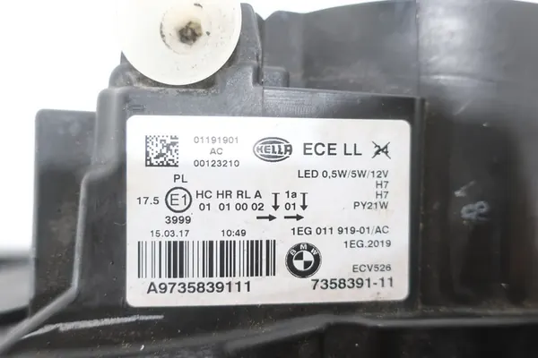 Farol dianteiro esquerdo H7 BMW 1 F20 F21 LCI 7358391 image 4