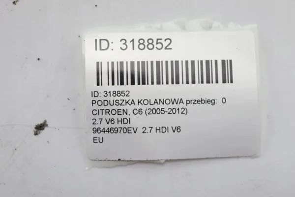 Polvipussi OEM 96446970EV Citroen C6:lle 2005-2012 image 6