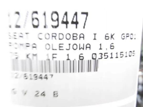Bomba de óleo SEAT OEM 035115105B - Usada image 7