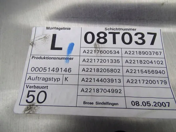 Mecanismo de janela esquerda dianteira Mercedes S-Class W221 OEM image 3