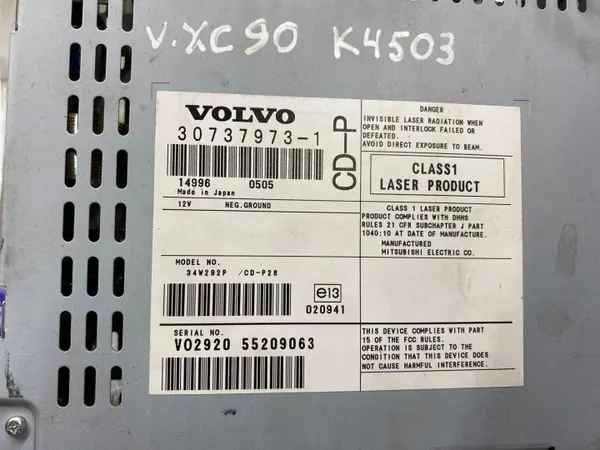 Trocador CD/DVD Volvo XC90 2005 OEM 30737973 image 10