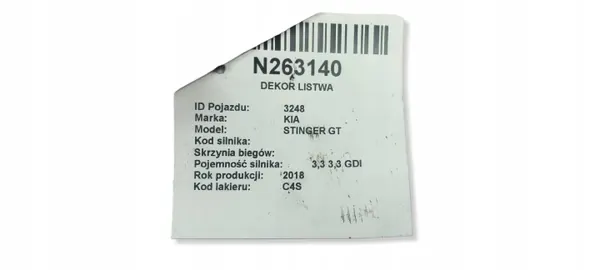 OEM DDB5613 Garniture d'aile arrière gauche Kia Stinger image 4