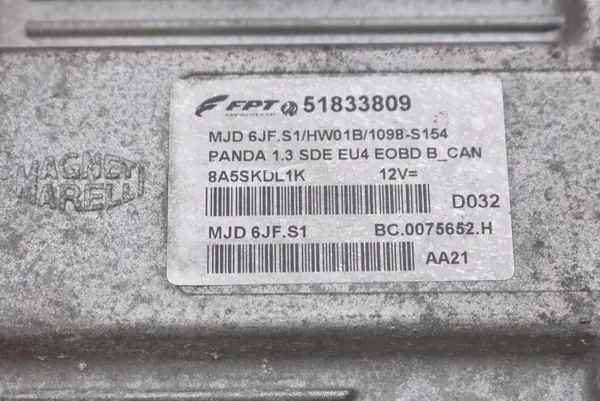Unité de contrôle moteur 51833809 Fiat Panda 1.3 Multijet image 2