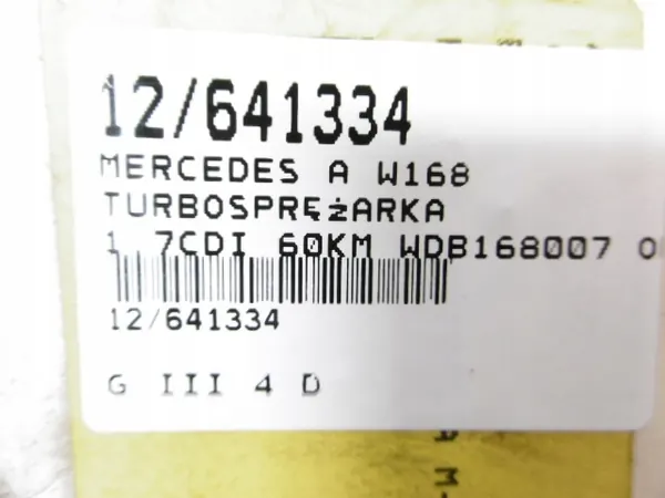Turbocompresor MERCEDES A W168 image 7