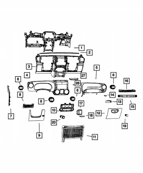 Boîte de rangement Jeep Wrangler JK OEM 1RP73TRMAA 1UB63DX9AC image 5