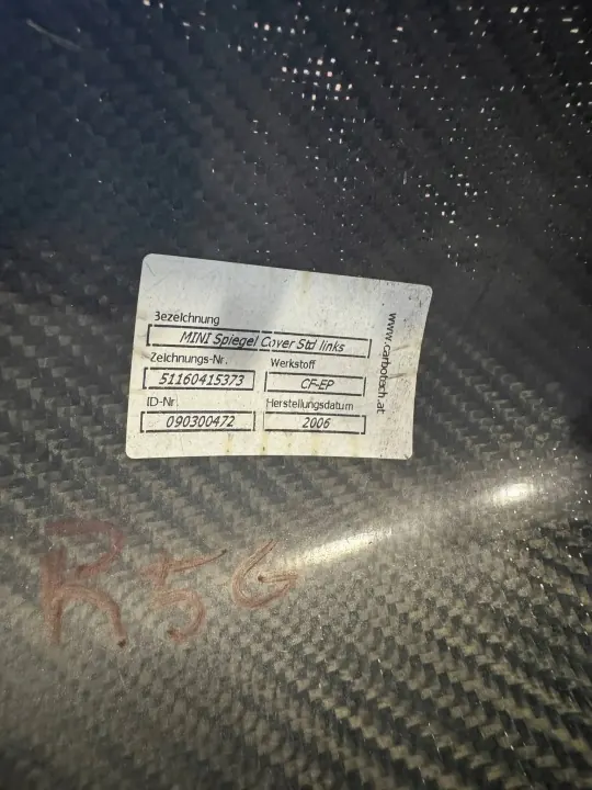 OEM 51160415373 Vänster spegelskydd MINI JCW kolfiber image 5