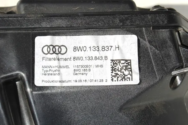 AUDI Ilmansuodattimen kotelo 8W0133837H 8W0133835H image 5