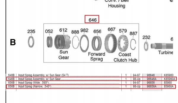 Embrayage avant Ford CD4E LA4A-EL OEM U96646A image 10