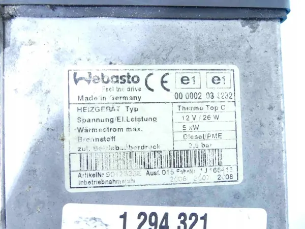 Webasto Parkeringsvärmare AUDI Q7 I 4L 4L0815071B image 3