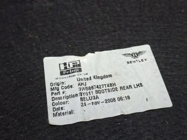 OEM S25165798 Tapete de porta-malas esquerdo Bentley Continental image 3