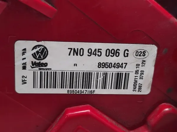 VW Sharan Lámpara Trasera Derecha 2011 MPV 4/5dr 7N0945096G image 7