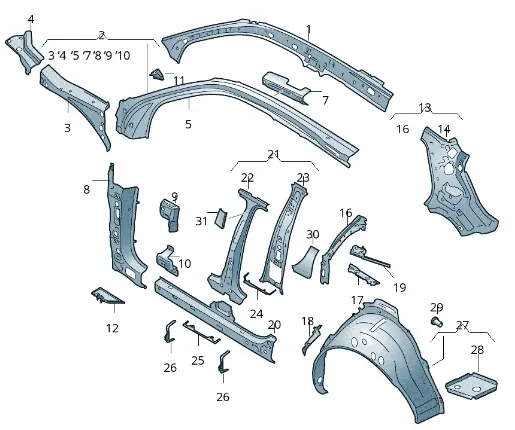 Support de pilier d'aile avant gauche Audi Q2 OEM 81A805030A image 4