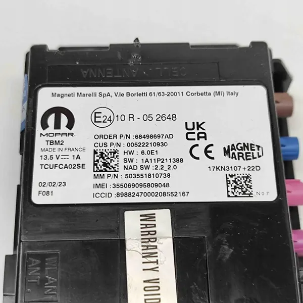 Módulo Bluetooth Alfa Romeo Giulia 2.0L 2023 OEM 68498697AD image 7