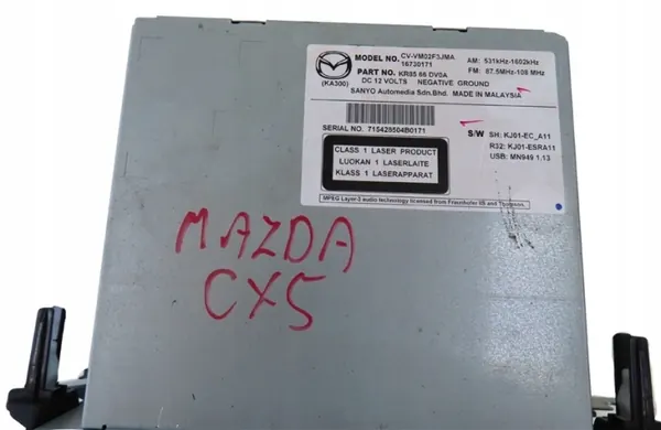 Rádio Mazda CX-5 OEM CV-VM02F3JMA 2012-2017 image 4