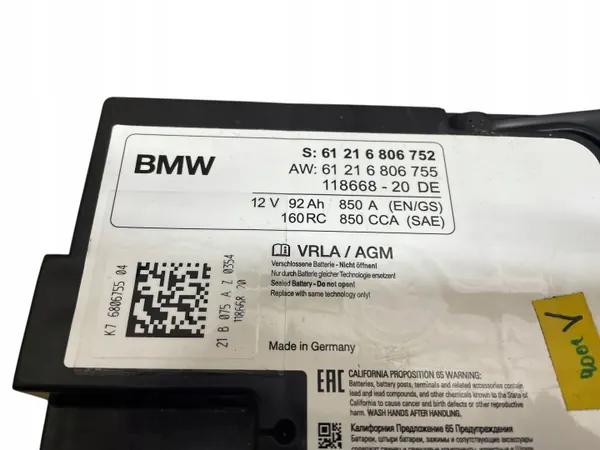 Batterie AGM OEM 6806752 92Ah 850A pour BMW image 4