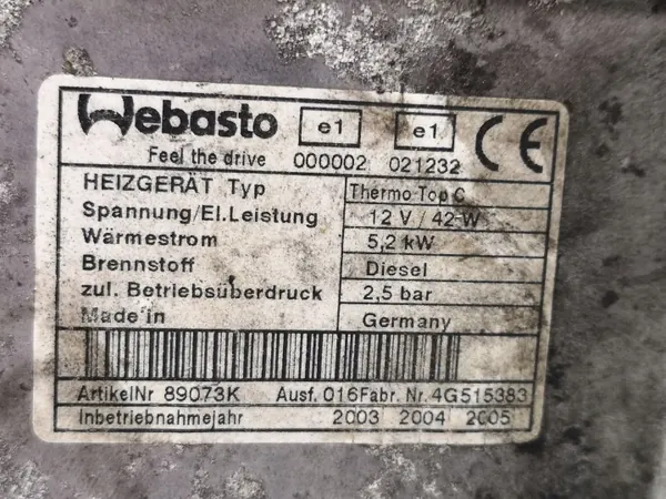 Webasto parkeerverwarming OEM 89073K VW Passat image 5