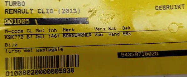 Turbocompresor 1.5dci Renault 7701478939 image 7