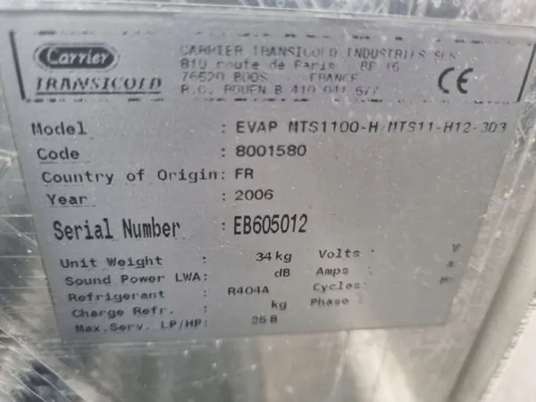 Ventilador usado Carrier Transicold AVPA MTS1 OEM COOLTRONIC 1400 G2 image 8