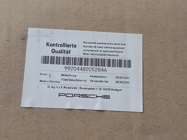 Autocollant Rouge Capot et Toit Porsche 911 18-23 OEM image 2