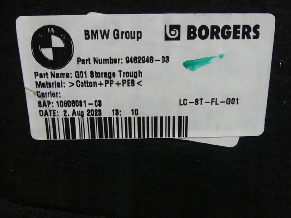 BMW X3 G01 F97 Tavaratilan pohja OEM 9462948 - Musta image 7