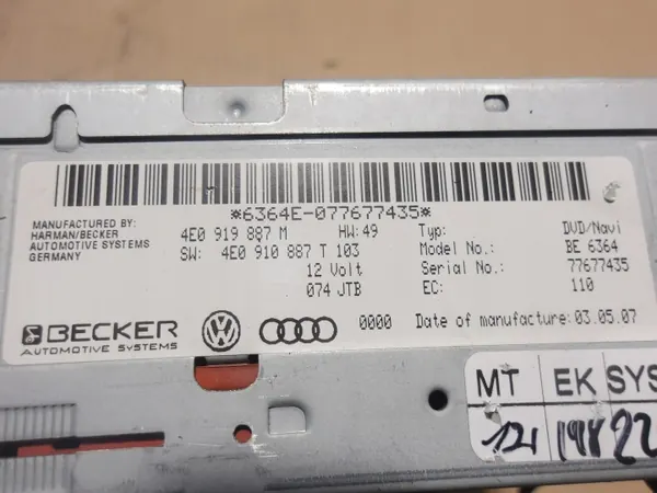 Leitor Navegação Audi A6 C6 OEM 4E0919887 image 7