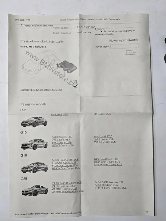 Antenneversterker OEM 8795960 voor BMW Z4 G29 2019 image 8