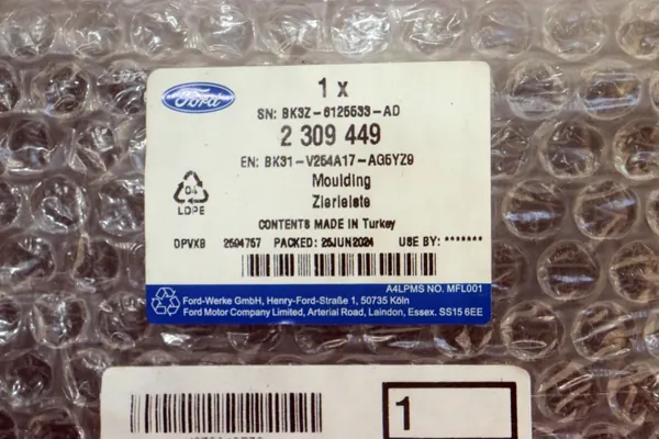 Moulure Latérale Gauche Milieu Ford Transit 2019 OEM 2309449 image 10