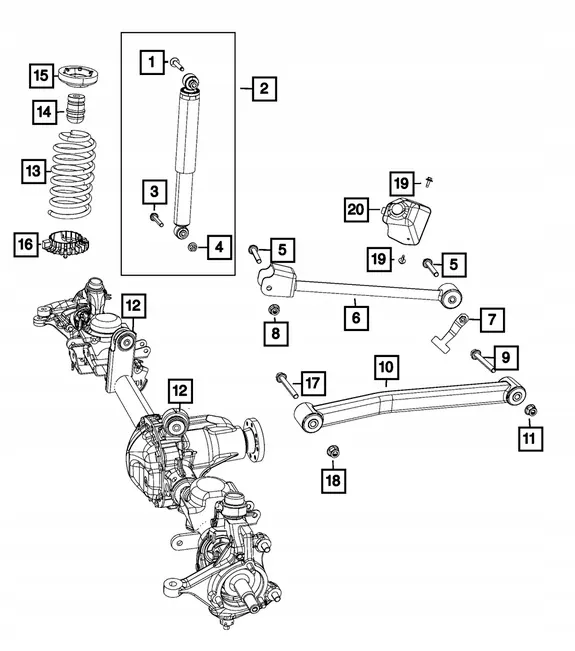 Isolador de mola traseira Jeep Wrangler JL 68253406AB image 2