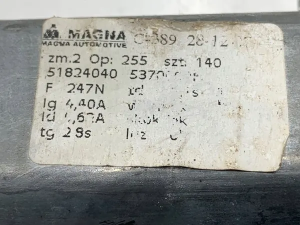 Elevador de vidro dianteiro esquerdo FIAT 500 Hatchback 51824040 image 5