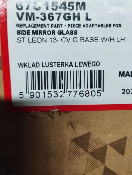 Vidro espelho esquerdo OEM 67C1545M para Seat Leon III image 6