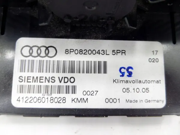 Panel climatización Audi A3 S3 8P OEM 8P0820043L image 3