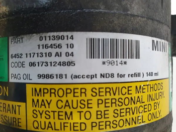 Ilmastointikompressori Mini Cooper R50 R53 1.6 16V ACR 01139014 image 2