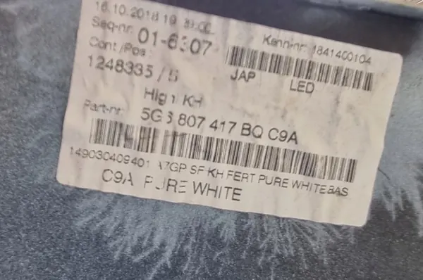 Paraurti Posteriore VW Golf VII Lift LC9A 5G6807417BQ image 2