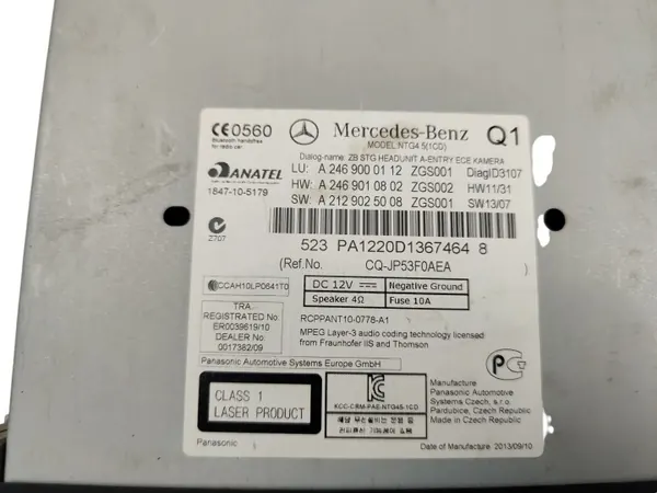 Radio CD d'origine Mercedes OEM A2469000112 Occasion image 5