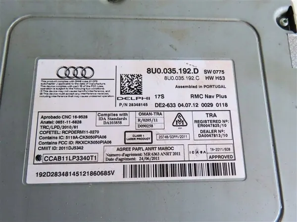 Radio CD Navi Audi Q3 8U OEM 8U0035192D 2011-2018 image 4