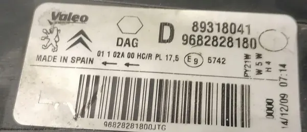 CITROEN BERLINGO III 09 Faro Delantero Derecho 9682828180 image 3