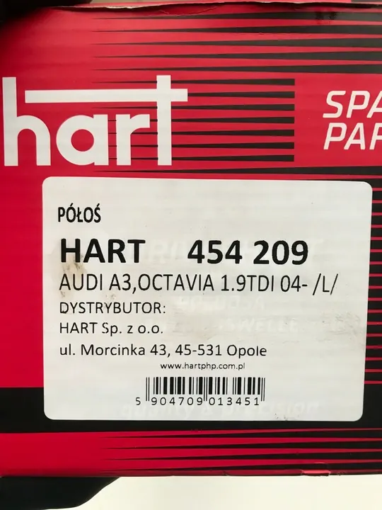 Hart 454 209 Drivaxel image 3