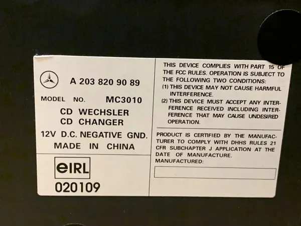 Begagnad Mercedes CD-byttare OEM A2038209089 image 6