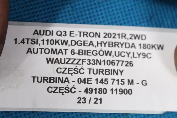 Turbo heet deel OEM 04E145715M voor Audi Q3 e-tron image 10