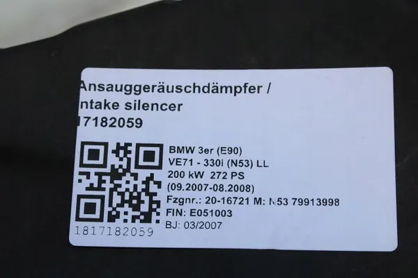 Luftfiltergehäuse OEM bt-cars-31685 für BMW 3 E90/E91 image 8