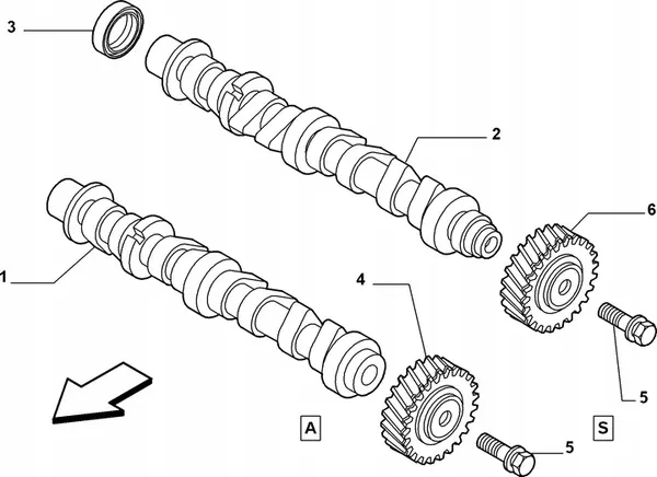 Eje de levas de escape FIAT TIPO 1.4 16V 46434593 OEM image 2