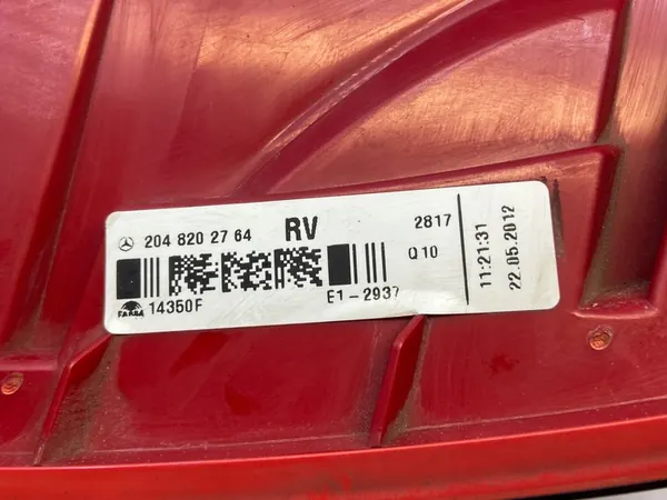 MERCEDES W204 C CLASS COUPE SEDAN RECHTER ACHTERLAMP A2048202764 image 8