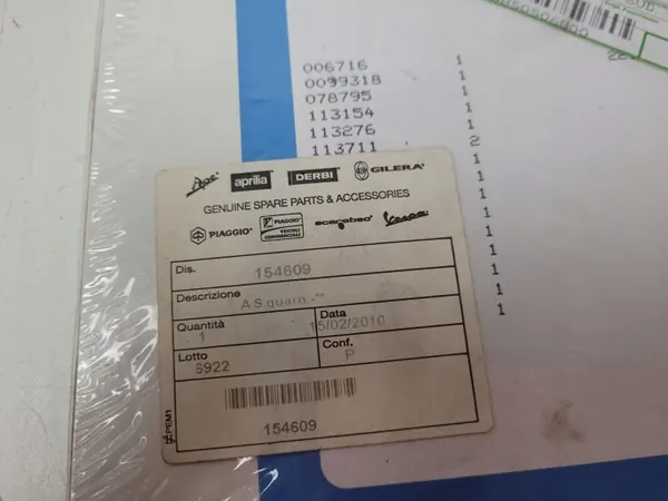 Kit de joints Piaggio Ape 703 OEM 154609 image 3