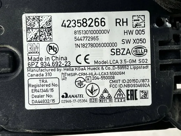 Höger sida död vinkel övervakningsmodul Buick Encore I 42358266 image 7