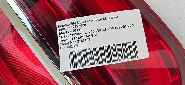 Luz trasera izquierda LED con cromado BMW 7 G11 G12 image 3