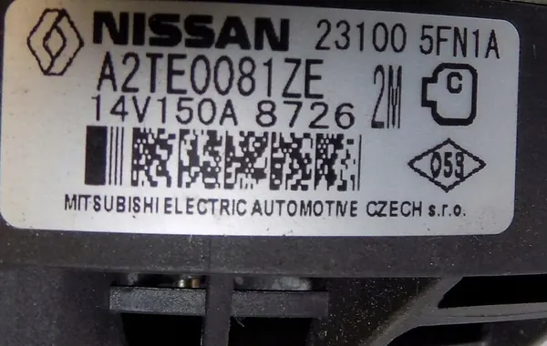 Nissan Micra V K14 0.9 Vaihtovirtageneraattori 2019 image 2