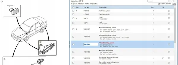 Volvo S40, V40 2003 Heijastin image 6