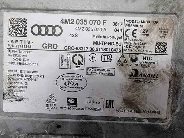 Changer CD OEM 4M2035070F pour Audi A6 C8 Allroad image 4