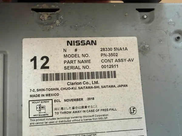 OEM Radio Écran Cadre Infiniti QX50 2018-2020 image 4